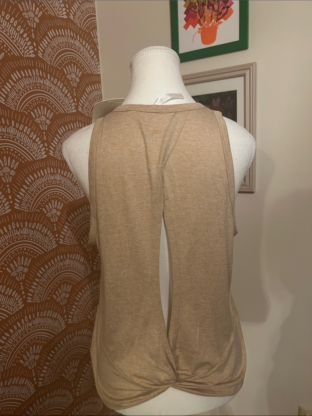 Fabletics Twist-Back Tank Top - Tan